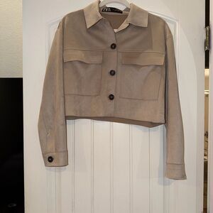 Zara Women's Beige Cropped Blazer